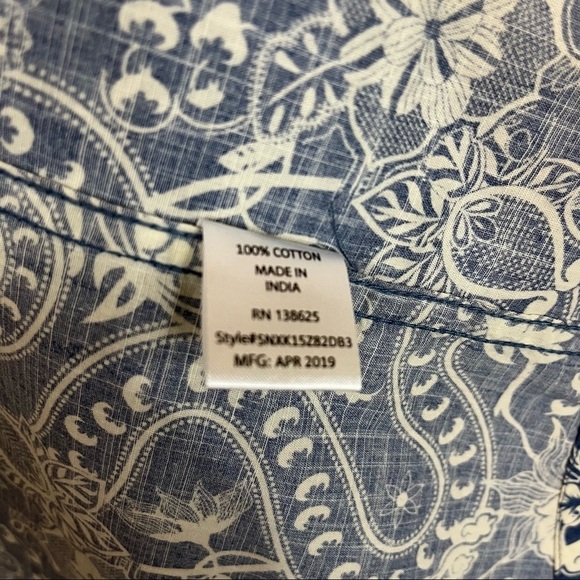 Steve’s Jeans Blue Floral Button Short Sleeve Shirt - Picture 12 of 12